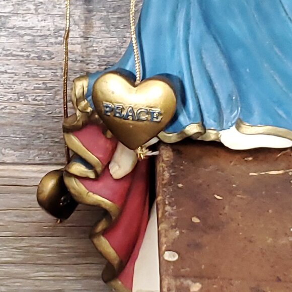 HOUSE OF LLOYD 1998 Vintage Resin Angel Seek Peace Wall / Door Frame Sitter - Picture 3 of 7